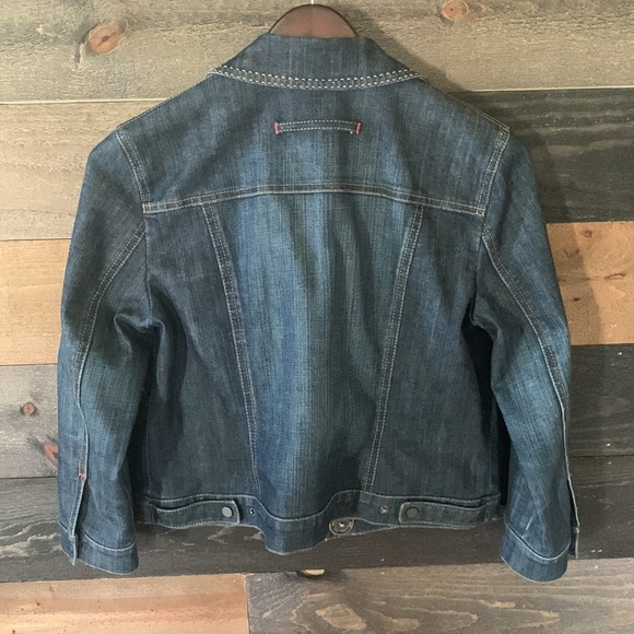 Elie Tahari silk lined denim jean jacket - Picture 6 of 6